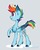 Size: 707x876 | Tagged: safe, artist:tylerdashart, rainbow dash, pegasus, pony, g4, chest fluff, colored hooves, colored wings, ear fluff, female, mare, raised hoof, raised tail, redesign, simple background, smiling, solo, tail, unshorn fetlocks, white background