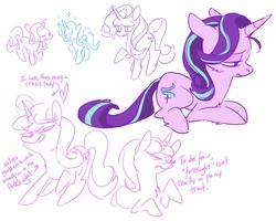 Size: 1280x1024 | Tagged: safe, artist:jetsamjunk, starlight glimmer, trixie, pony, unicorn, g4, dialogue, sad, sitting