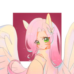 Size: 1080x1080 | Tagged: safe, artist:冥天狼wolf, fluttershy, human, g4, female, looking at you, solo