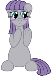 Size: 3000x4410 | Tagged: safe, artist:fascismnotincluded, maud pie, earth pony, pony, g4, blushing, cute, female, heart, hoof heart, maudabetes, missing accessory, simple background, smiling, solo, transparent background, when she smiles