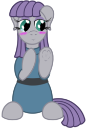 Size: 3000x4410 | Tagged: safe, artist:fascismnotincluded, maud pie, pony, g4, blushing, clothes, cute, female, heart, hoof heart, maudabetes, simple background, smiling, solo, transparent background, when she smiles