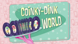 Size: 1920x1080 | Tagged: safe, screencap, alizarin bubblegum, celery stalk, pinkie pie, coinky-dink world, equestria girls, g4, my little pony equestria girls: summertime shorts, alizary, nail polish, plate, title card