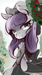 Size: 528x928 | Tagged: safe, artist:tohupo, maud pie, earth pony, pony, g4, clothes, dress, female, goth, gothic, gothic lolita, lolita fashion, looking at you, mare, solo