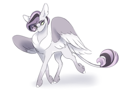 Size: 1249x878 | Tagged: safe, artist:pandemiamichi, oc, oc only, hybrid, pony, magical lesbian spawn, offspring, parent:gilda, parent:rarity, parents:gildity, simple background, solo, white background