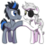 Size: 1200x1200 | Tagged: safe, artist:pony-berserker, oc, oc only, oc:silver sickle, oc:slipstream, pegasus, pony, unicorn, 2019 community collab, derpibooru community collaboration, 2018, duo, eyepatch, friendship, hoofbump, injured, lidded eyes, looking at each other, male, proud, raised hoof, raised leg, scar, simple background, smiling, stallion, standing, transparent background