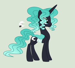Size: 2128x1948 | Tagged: safe, artist:roseloverofpastels, oc, oc only, oc:ulysses, changepony, hybrid, concave belly, female, interspecies offspring, magical lesbian spawn, offspring, parent:princess luna, parent:queen chrysalis, parents:chrysaluna, simple background, slender, solo, thin