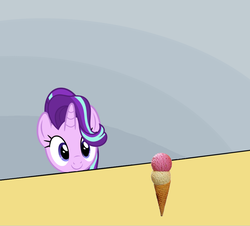 Size: 1280x1158 | Tagged: safe, starlight glimmer, pony, unicorn, g4, female, food, ice cream, meme, smiling, solo, that pony sure does love ice cream