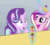 Size: 1280x1158 | Tagged: safe, princess cadance, starlight glimmer, g4, food, ice cream, magic, shocked