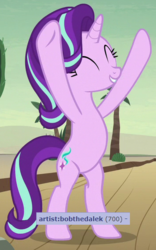 Size: 353x564 | Tagged: safe, edit, edited screencap, screencap, starlight glimmer, pony, unicorn, g4, road to friendship, bipedal, cropped, eyes closed, female, mare, standing