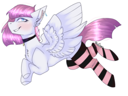 Size: 1024x768 | Tagged: safe, artist:akiiichaos, oc, oc only, oc:sylvia string, pegasus, pony, clothes, female, mare, simple background, socks, solo, striped socks, transparent background