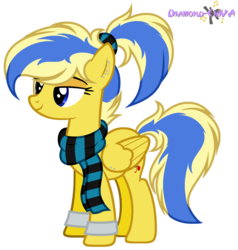 Size: 1024x1076 | Tagged: safe, artist:diamond-chiva, oc, oc only, oc:melody sweetheart, pegasus, pony, clothes, ear piercing, female, mare, piercing, scarf, simple background, solo, transparent background, wing piercing