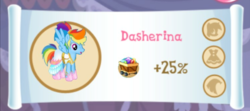Size: 1920x850 | Tagged: safe, gameloft, screencap, rainbow dash, pegasus, pony, g4, cart, clothes, cropped, dress, female, gameloft shenanigans, mare, rainbow dash always dresses in style, rainbowrina, this will end in rage, this will end in tears