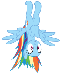 Size: 7000x8400 | Tagged: safe, artist:tardifice, rainbow dash, pegasus, pony, 28 pranks later, g4, absurd resolution, cute, dashabetes, female, hanging, simple background, spread wings, transparent background, upside down, vector, wings