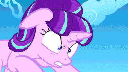 Size: 720x405 | Tagged: safe, edit, edited screencap, screencap, starlight glimmer, human, pony, unicorn, g4, the cutie re-mark, animated, bob parr, buddy pine, crossover, gif, hand, mashup, mr. incredible, syndrome, the incredibles