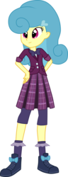 Size: 1766x4603 | Tagged: safe, artist:vicakukac200, lemon hearts, equestria girls, g4, clothes, compression shorts, crystal prep academy uniform, equestria girls-ified, female, necktie, pleated skirt, school uniform, shoes, shorts, simple background, skirt, smiling, socks, solo, transparent background