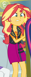 Size: 375x937 | Tagged: safe, screencap, sci-twi, sunset shimmer, twilight sparkle, equestria girls, g4, my little pony equestria girls: better together, road trippin, cropped, female, geode of empathy, magical geodes, offscreen character, solo