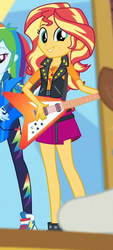 Size: 297x656 | Tagged: safe, screencap, sunset shimmer, equestria girls, g4, my little pony equestria girls: better together, road trippin, cropped, female, guitar, solo