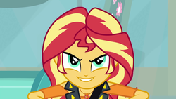 Size: 1920x1080 | Tagged: safe, screencap, sunset shimmer, driving miss shimmer, driving miss shimmer: fluttershy, equestria girls, g4, my little pony equestria girls: better together, clothes, female, geode of empathy, magical geodes, solo