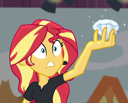 Size: 1173x945 | Tagged: safe, screencap, sunset shimmer, equestria girls, equestria girls series, g4, opening night, cropped, diamond, director shimmer, female, opening night: sunset shimmer, solo