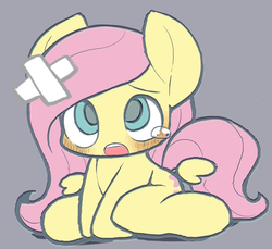 Size: 862x791 | Tagged: safe, artist:ccc, fluttershy, pegasus, pony, g4, bandaid, crying, cute, daaaaaaaaaaaw, female, mare, shyabetes, solo