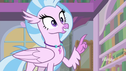 Size: 1920x1080 | Tagged: safe, screencap, silverstream, classical hippogriff, hippogriff, g4, what lies beneath, discovery family, discovery family logo, female, logo, solo