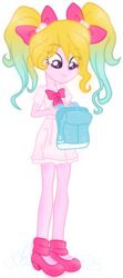 Size: 400x904 | Tagged: safe, artist:doroshll, oc, oc only, oc:alluring radiance, equestria girls, g4, backpack, clothes, simple background, solo, transparent background
