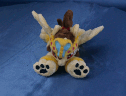 Size: 750x569 | Tagged: safe, artist:adamar44, oc, oc:katya ironstead, sphinx, animated, gif, irl, loop, paw pads, paws, perfect loop, photo, plushie, rotating, sphinx oc, stop motion, underpaw