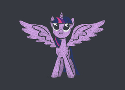 Size: 2100x1500 | Tagged: safe, artist:mohdashie, twilight sparkle, alicorn, pony, g4, art, c:, cute, female, gray background, looking up, mare, photoshop, simple background, smiling, solo, spread wings, twilight sparkle (alicorn), wings