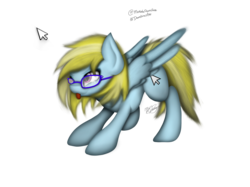 Size: 2732x2048 | Tagged: safe, artist:dawnshine, oc, oc only, oc:cloud cuddler, pegasus, pony, behaving like a cat, cutie mark, face down ass up, female, glasses, high res, mouse cursor, pegasus oc, simple background, solo, tongue out, transparent background, wings