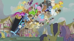 Size: 1280x720 | Tagged: safe, edit, edited screencap, screencap, ace point, aloe, berry punch, berryshine, button mash, carrot cake, comet tail, crafty crate, dance fever, dj pon-3, filthy rich, gummy, hayseed turnip truck, hugh jelly, lemon hearts, lotus blossom, matilda, merry may, minuette, octavia melody, pokey pierce, rainbowshine, sunshower raindrops, thunderlane, truffle shuffle, vinyl scratch, alligator, pony, reptile, g4, slice of life (episode), animated, cupcake, food, gummy the deep thinker, kazuhira miller, lot of ponies, meme, metal gear, shitposting, sound, tags galore, webm, why are we still here? just to suffer?