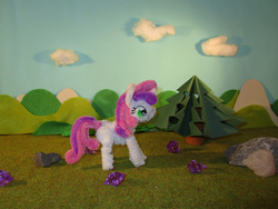 Size: 1333x1000 | Tagged: safe, artist:malte279, sweetie belle, g4, apple tree, chenille, chenille stems, chenille wire, craft, food, pipe cleaner sculpture, pipe cleaners, tree