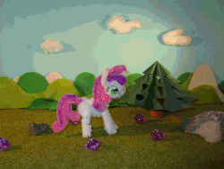 Size: 1333x1000 | Tagged: safe, artist:malte279, sweetie belle, g4, animated, chenille, chenille stems, chenille wire, craft, female, gif, irl, photo, pipe cleaner sculpture, pipe cleaners, stop motion, tree