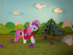 Size: 1333x1000 | Tagged: safe, artist:malte279, sweetie belle, g4, cape, chenille, chenille stems, chenille wire, clothes, craft, pipe cleaner sculpture, pipe cleaners, tree