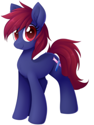 Size: 2859x3798 | Tagged: safe, artist:scarlet-spectrum, oc, oc only, oc:berry brew, earth pony, pony, 2020 community collab, derpibooru community collaboration, chest fluff, cute, ear fluff, eye clipping through hair, female, high res, looking at you, mare, red eyes, red hair, red mane, red tail, simple background, smiling, solo, transparent background