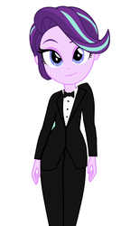 Size: 1136x1972 | Tagged: safe, artist:skyland, starlight glimmer, equestria girls, g4, beautiful, bowtie, clothes, female, looking at you, short hair, simple background, tuxedo, white background