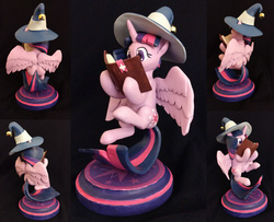 Size: 1332x1080 | Tagged: safe, artist:dstears, twilight sparkle, alicorn, pony, g4, book, craft, female, hat, irl, mage, mare, photo, sculpture, solo, twilight sparkle (alicorn)