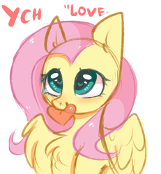 Size: 2673x2895 | Tagged: safe, artist:pesty_skillengton, fluttershy, pony, g4, chest fluff, commission, cute, female, heart, heart eyes, high res, shyabetes, solo, wingding eyes, your character here