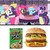 Size: 1024x1024 | Tagged: safe, edit, edited screencap, screencap, applejack, big macintosh, pinkie pie, rainbow dash, rarity, twilight sparkle, g4, my little pony: friendship is magic, sweet and elite, 1000 hours in ms paint, apple jacks, big mac (burger), burger, caption, cereal, food, hamburger, image macro, kellogg's, mcdonald's, name joke, namesake, pun, shitposting, text, visual pun