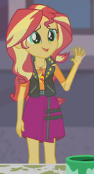 Size: 419x774 | Tagged: safe, screencap, sunset shimmer, display of affection, equestria girls, equestria girls series, g4, cropped, female, geode of empathy, magical geodes, paint, paint can, solo