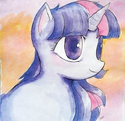Size: 1323x1280 | Tagged: safe, artist:jnab, twilight sparkle, pony, g4, female, solo, watercolor painting