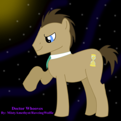 Size: 2048x2048 | Tagged: safe, artist:mistyamethyst, doctor whooves, time turner, earth pony, pony, g4, digital art, doctor who, high res, male, solo, stallion, watermark