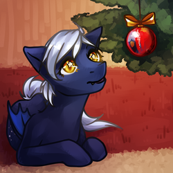Size: 2000x2000 | Tagged: safe, artist:kand, oc, oc only, oc:sagittarius, bat pony, pony, cute, high res, male, ornament, solo, starry eyes, wingding eyes