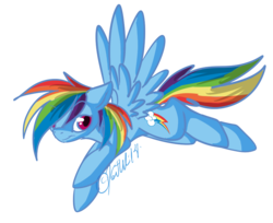 Size: 840x687 | Tagged: safe, artist:felisrandomis, rainbow dash, pony, g4, female, flying, simple background, solo, spread wings, transparent background
