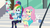 Size: 1920x1080 | Tagged: safe, screencap, angel bunny, bon bon, fluttershy, lyra heartstrings, rainbow dash, sweetie drops, a queen of clubs, equestria girls, g4, my little pony equestria girls: better together, clothes, dress, female, geode of fauna, geode of super speed, knitting, magical geodes, multicolored hair, sweater, wool