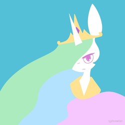 Size: 1000x1000 | Tagged: safe, artist:typhwosion, princess celestia, alicorn, pony, g4, bust, celestia is not amused, crown, female, jewelry, looking at you, mare, multicolored mane, peytral, regalia, solo, unamused
