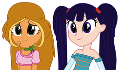 Size: 1562x894 | Tagged: safe, artist:cindystarlight, artist:yaya54320, human, equestria girls, g4, barely eqg related, base used, clothes, crossover, equestria girls style, equestria girls-ified, flora (winx club), hairstyle, hasbro, hasbro studios, midriff, musa, pigtails, rainbow s.r.l, winx club