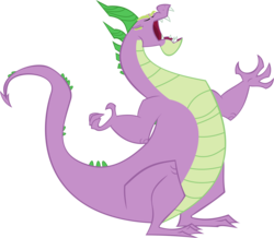 Size: 3666x3199 | Tagged: safe, artist:red4567, spike, dragon, g4, secret of my excess, eyes closed, greed spike, high res, male, open mouth, roar, simple background, spikezilla, transparent background, vector