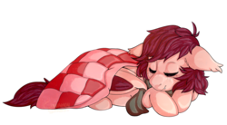 Size: 1200x661 | Tagged: safe, artist:cinnamonsparx, oc, oc only, oc:slumber tea, bat pony, pony, ambiguous gender, clothes, prone, scarf, simple background, sleeping, solo, transparent background