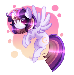 Size: 1147x1159 | Tagged: safe, artist:sugaryicecreammlp, oc, oc only, oc:celestial moon, alicorn, pony, alicorn oc, female, magical lesbian spawn, mare, offspring, parent:rainbow dash, parent:twilight sparkle, parents:twidash, solo