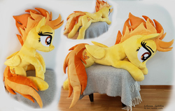 Size: 2384x1512 | Tagged: safe, artist:epicrainbowcrafts, spitfire, pony, g4, irl, life size, photo, plushie, prone, solo